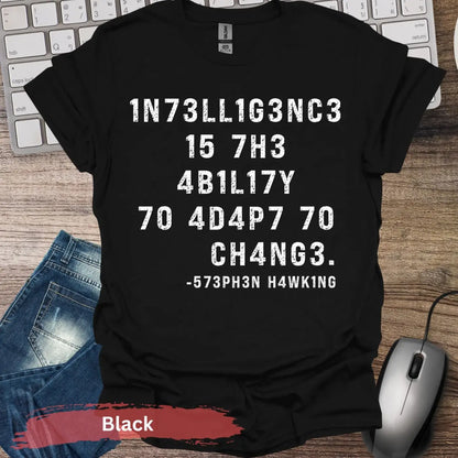 Stephen Hawking Quote T-shirt - S / Black - Physical Item