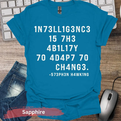 Stephen Hawking Quote T-shirt - S / Sapphire - Physical Item