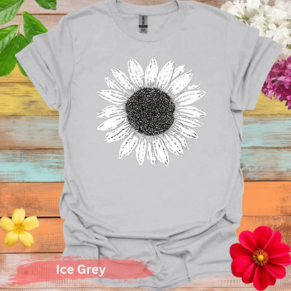 Sunflower Graphic T-shirt - S / Ice Grey - Physical Item