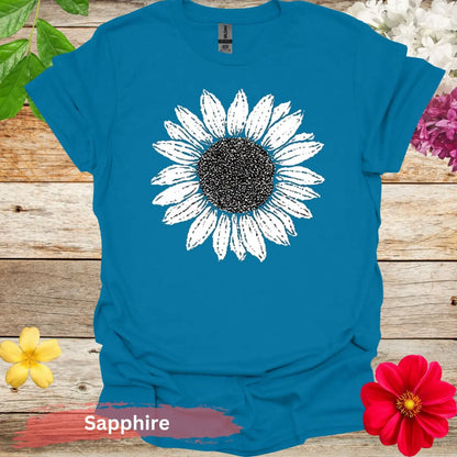 Sunflower Graphic T-shirt - S / Sapphire - Physical Item