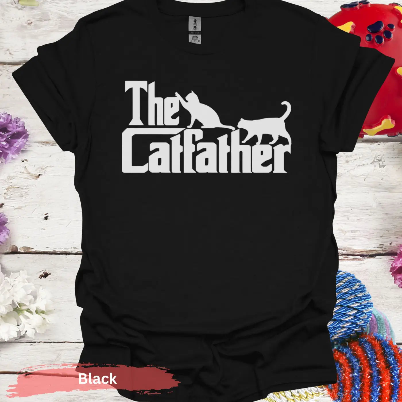 The Catfather Funny Cat T-shirt - S / Black - Physical Item