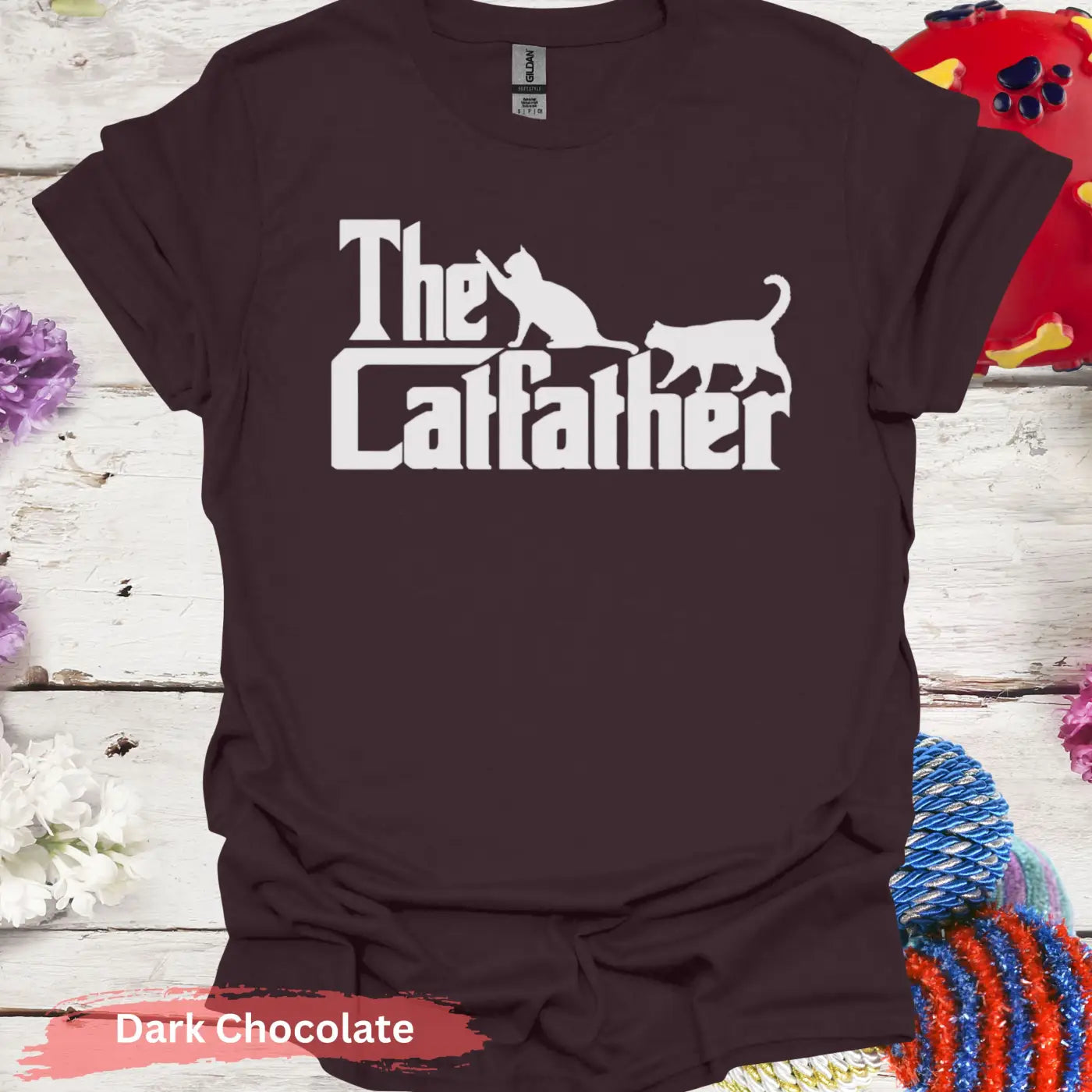 The Catfather Funny Cat T-shirt - S / Dark Chocolate - Physical Item