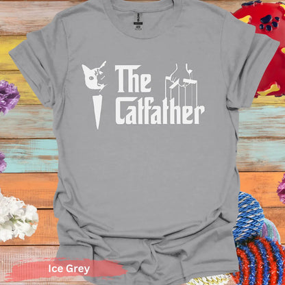 The Catfather T-shirt - S / Ice Grey - Physical Item