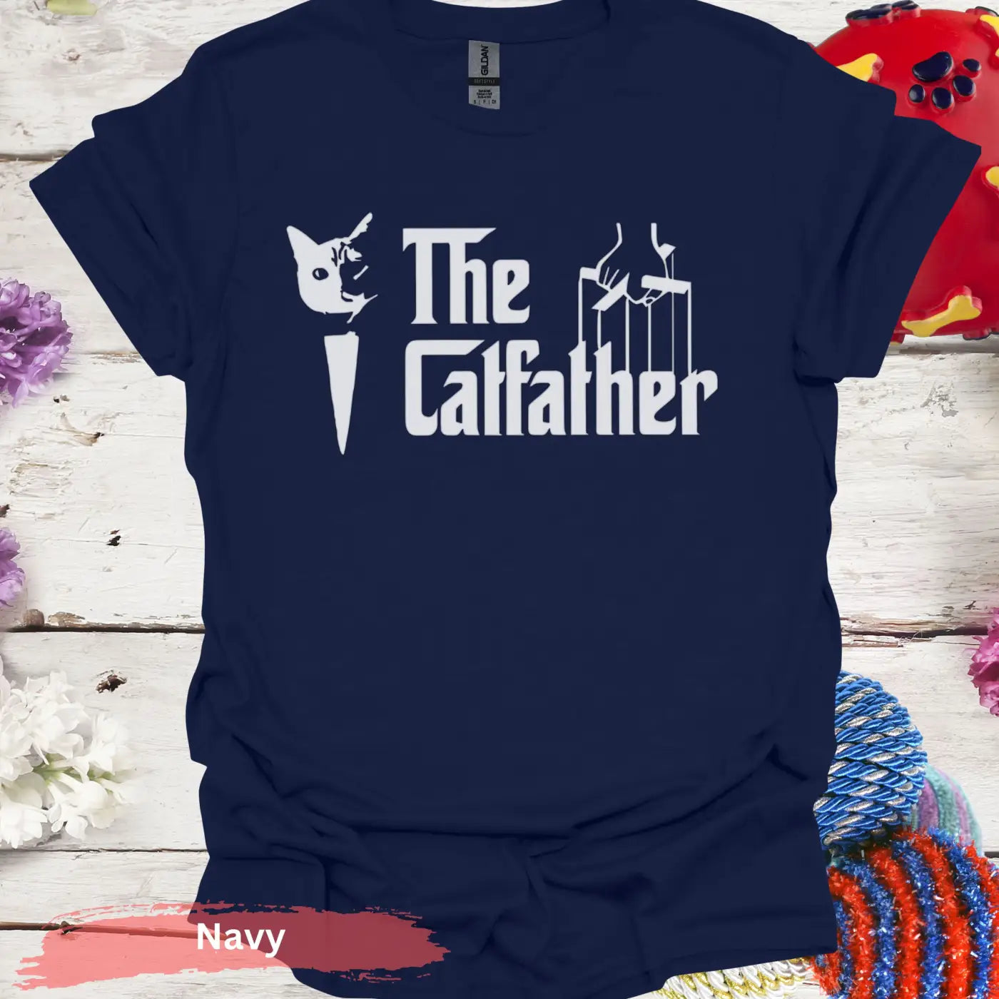 The Catfather T-shirt - S / Navy - Physical Item