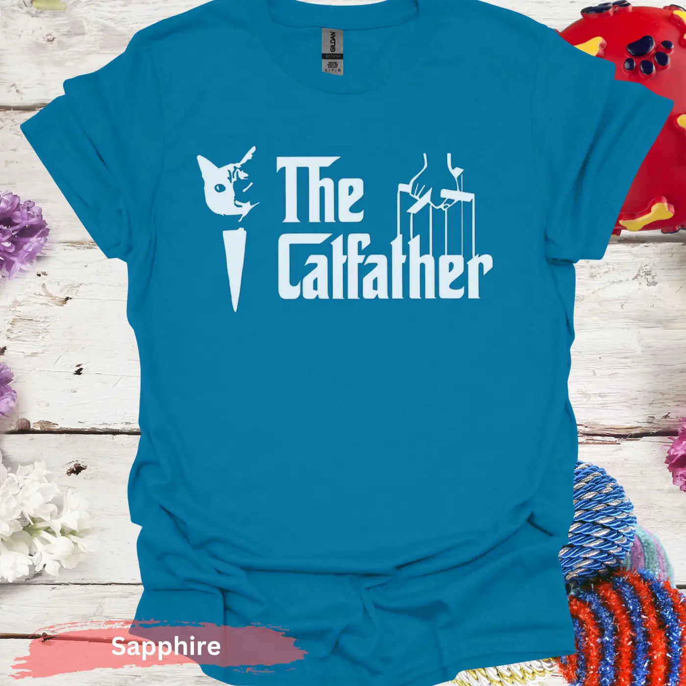 The Catfather T-shirt - S / Sapphire - Physical Item