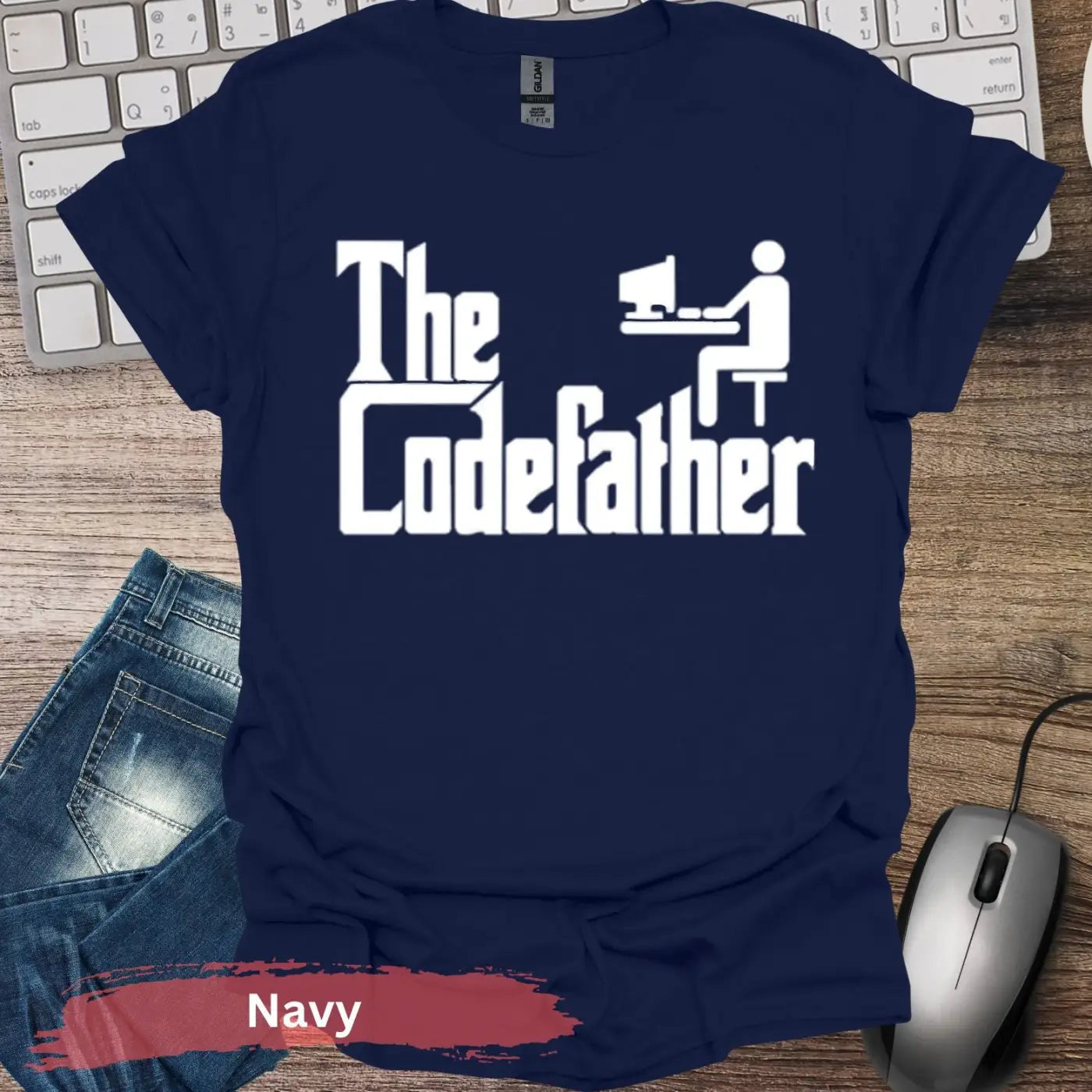 The Codefather T-shirt - S / Navy - Physical Item