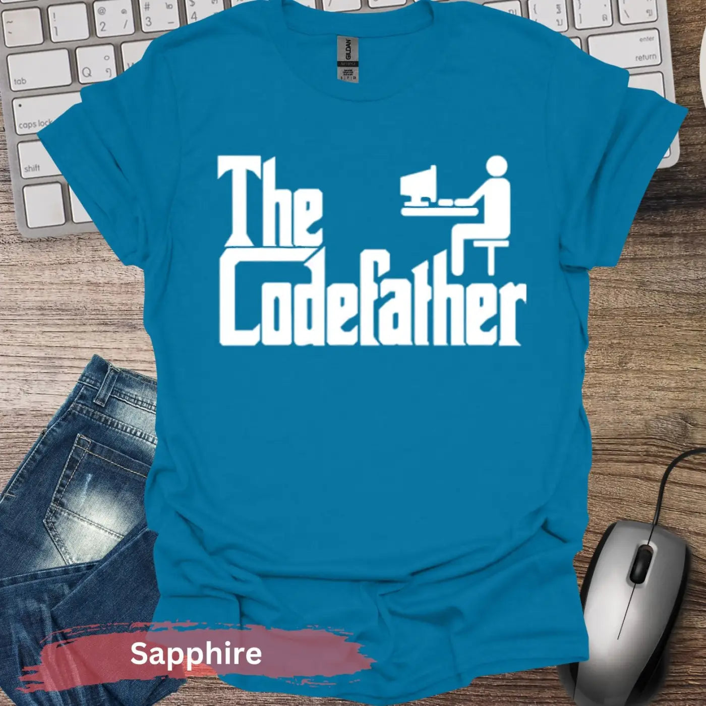 The Codefather T-shirt - S / Sapphire - Physical Item