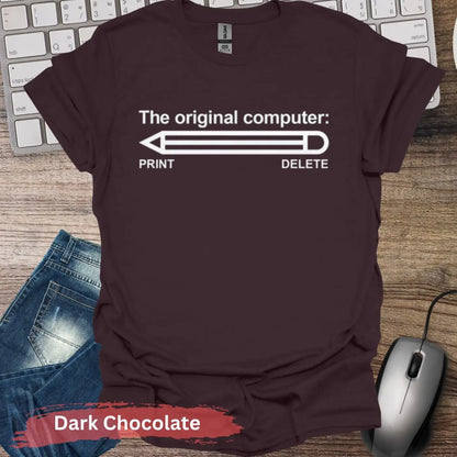 The Original Computer T-shirt - S / Dark Chocolate - Physical Item