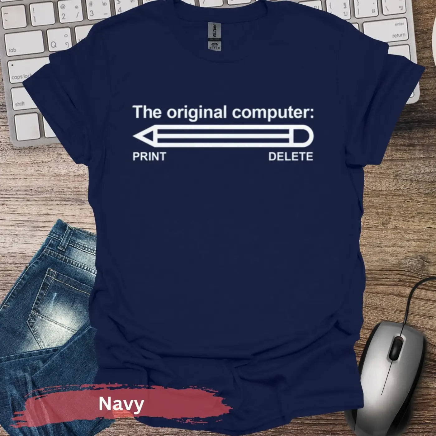 The Original Computer T-shirt - S / Navy - Physical Item