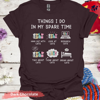 Things I Do In My Spare Time T-shirt - S / Dark Chocolate - Physical Item