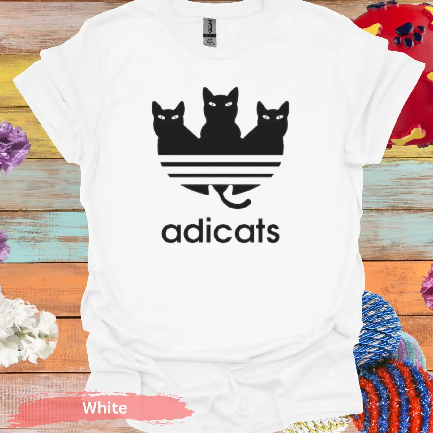 Adicats T-shirt - S / White - Physical Item