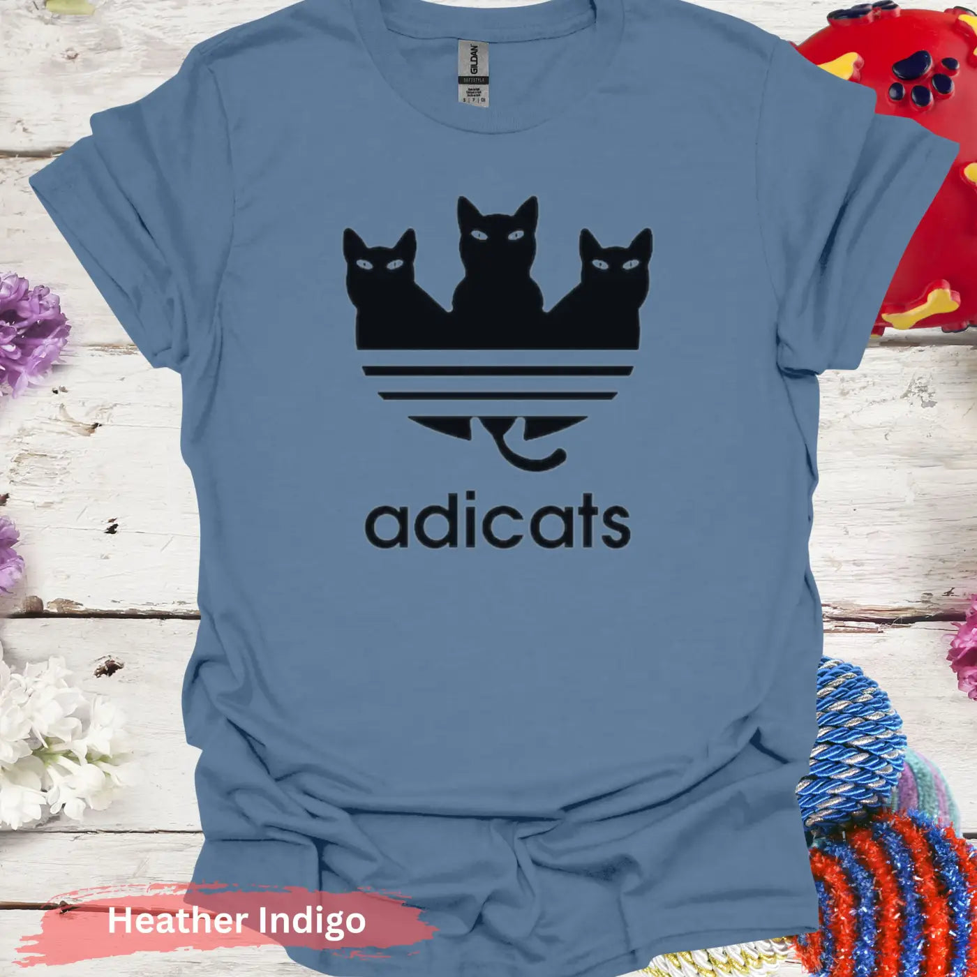 Adicats T-shirt - S / Heather Indigo - Physical Item