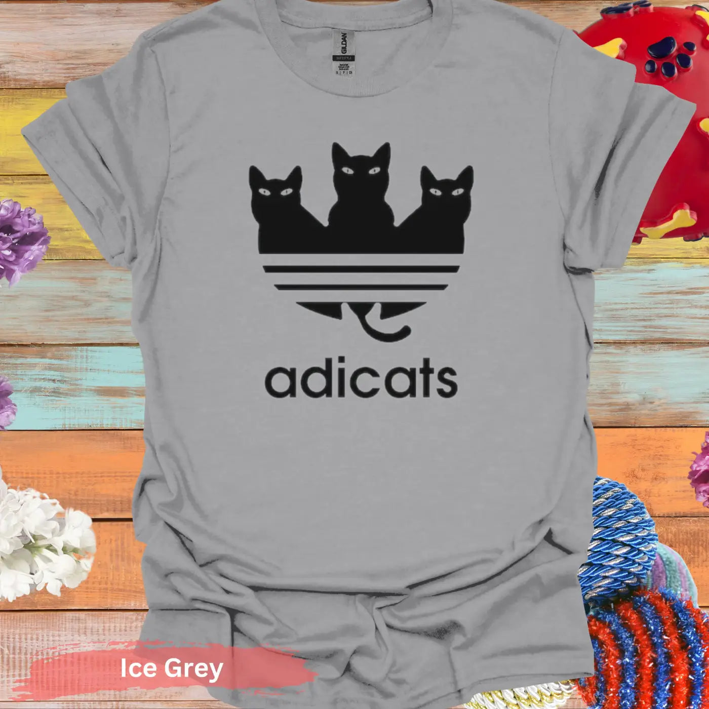 Adicats T-shirt - S / Ice Grey - Physical Item