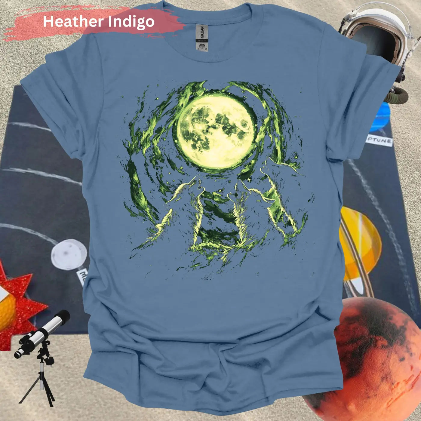 Three Wolves Howling at the Moon T-Shirt - Physical Item