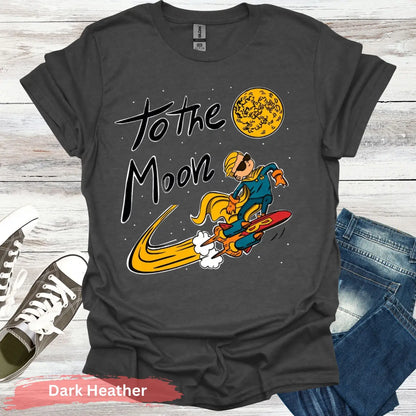 To The Moon T-shirt - S / Dark Heather - Physical Item