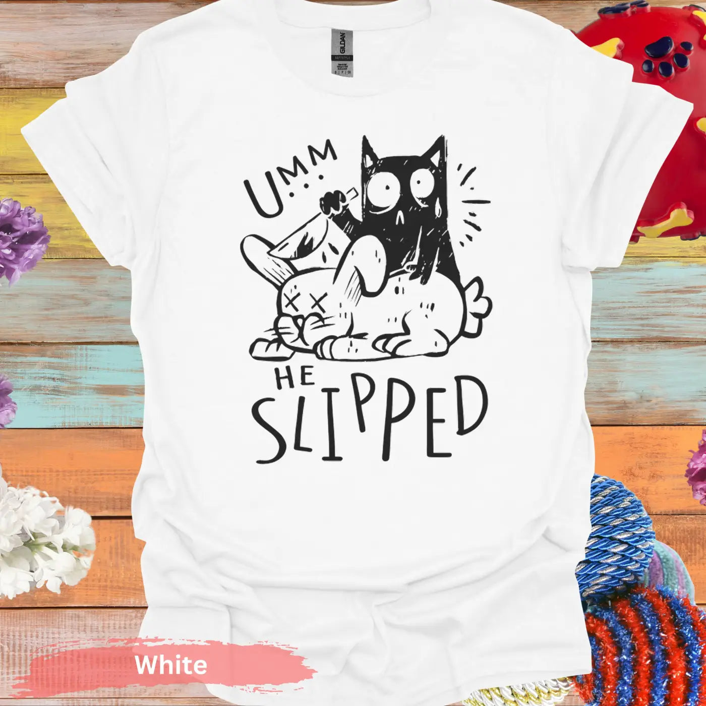 Umm He Slipped T-shirt - S / White - Physical Item