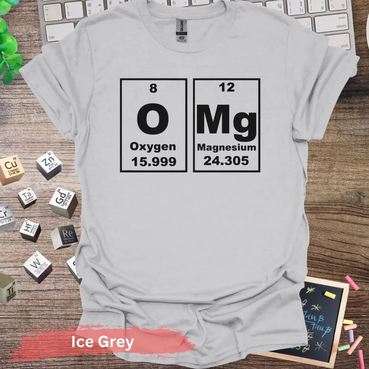 OMG Chemistry T-shirt - S / Ice Grey - Physical Item