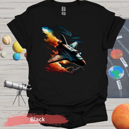 Vintage Space Shuttle Launch T-Shirt - S / Black - Physical Item