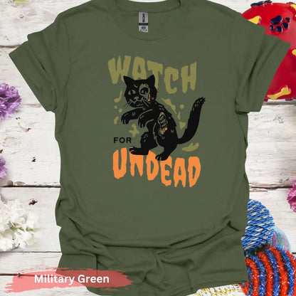 Watch for Undead T-shirt - S / Military Green - Physical Item