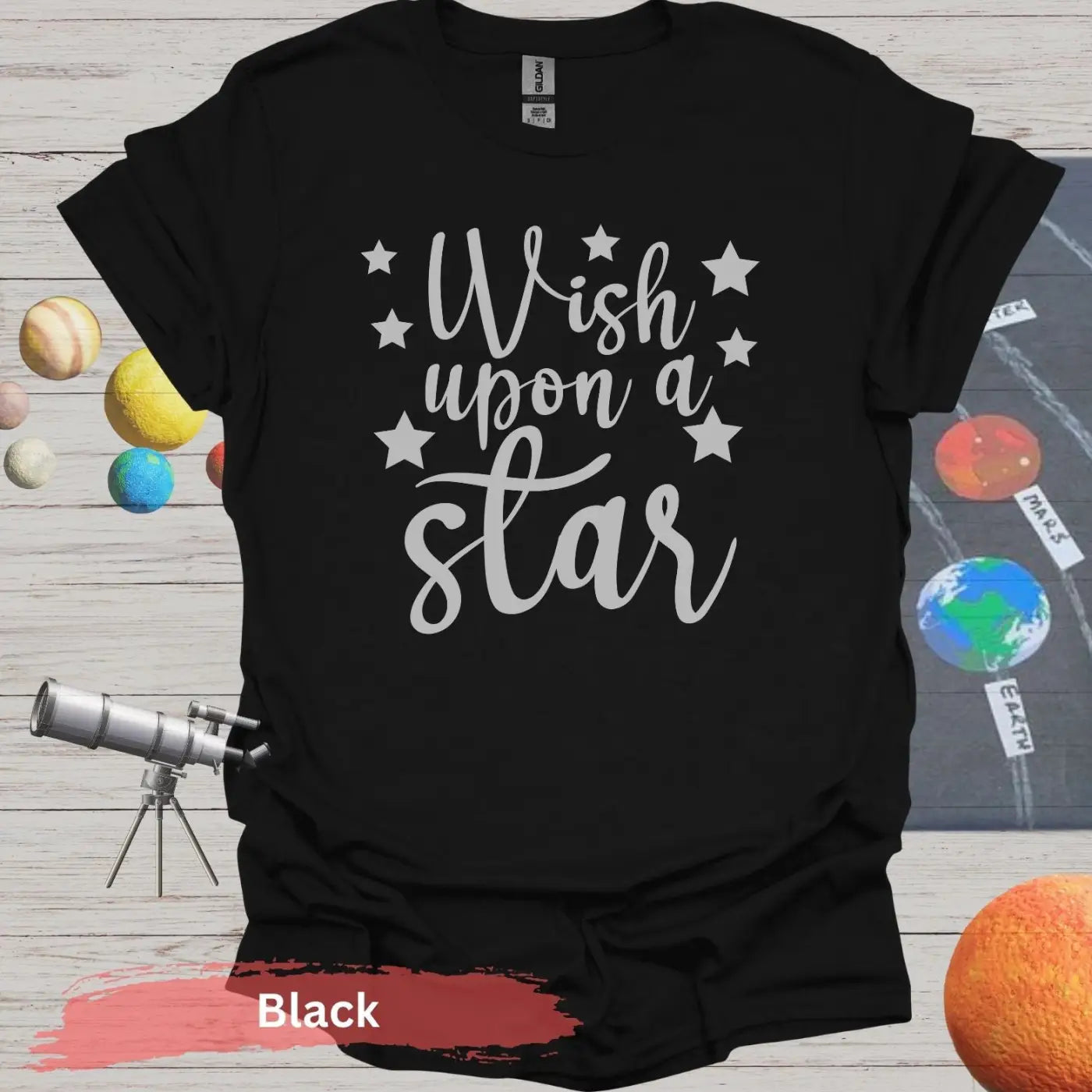 Wish Upon a Star T-shirt - S / Black - Physical Item