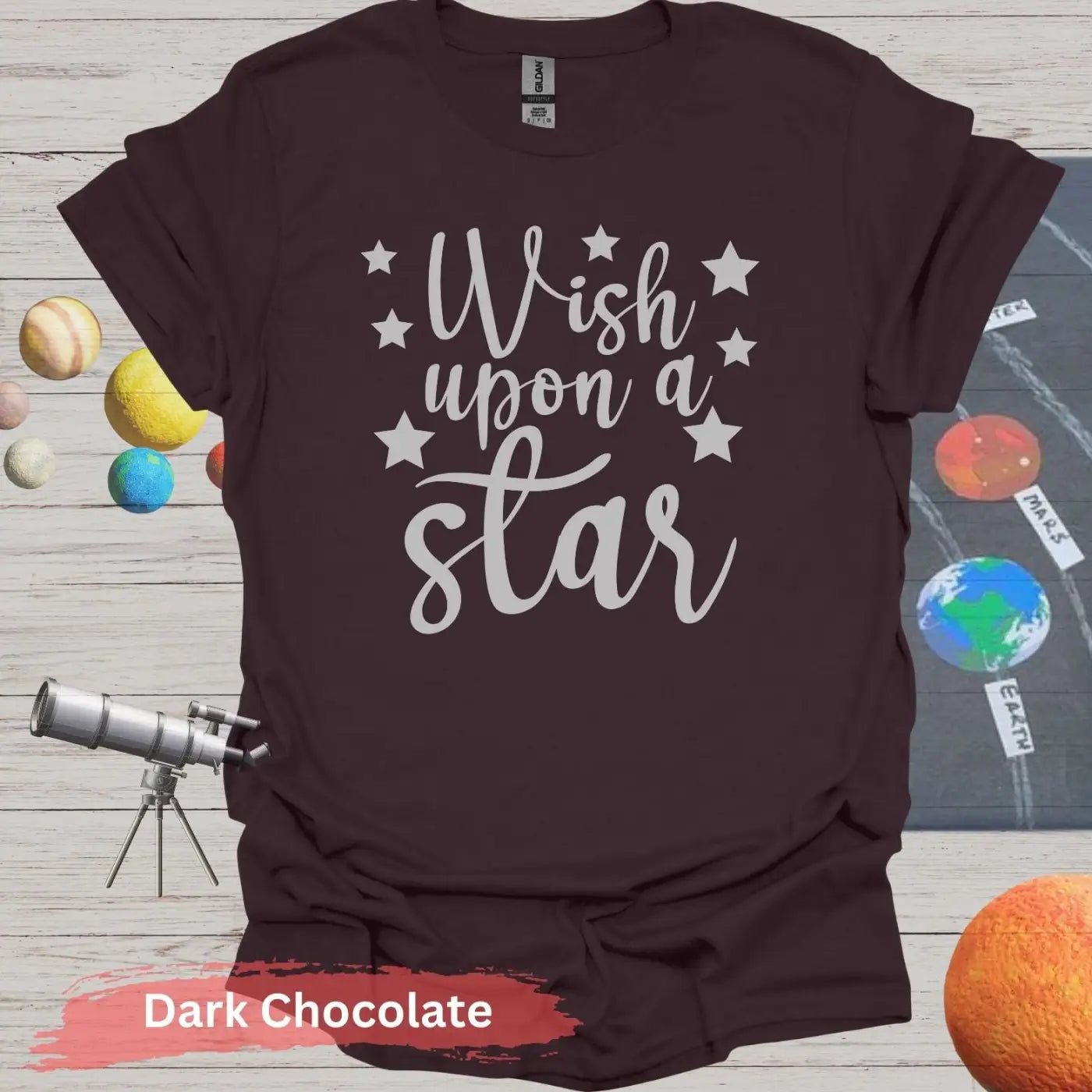 Wish Upon a Star T-shirt - S / Dark Chocolate - Physical Item