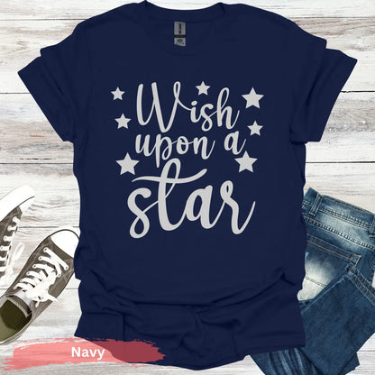 Wish Upon a Star T-shirt - S / Navy - Physical Item
