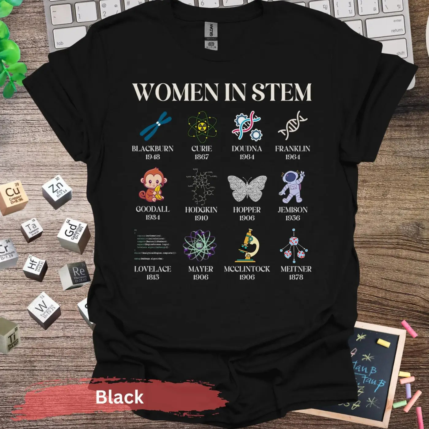 Women in STEM Pioneer Legends T-Shirt - S / Black - Physical Item