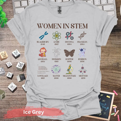 Women in STEM Pioneer Legends T-Shirt - S / Ice Grey - Physical Item