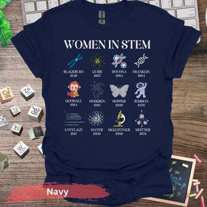 Women in STEM Pioneer Legends T-Shirt - S / Navy - Physical Item