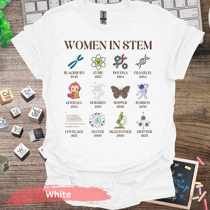 Women in STEM Pioneer Legends T-Shirt - S / White - Physical Item