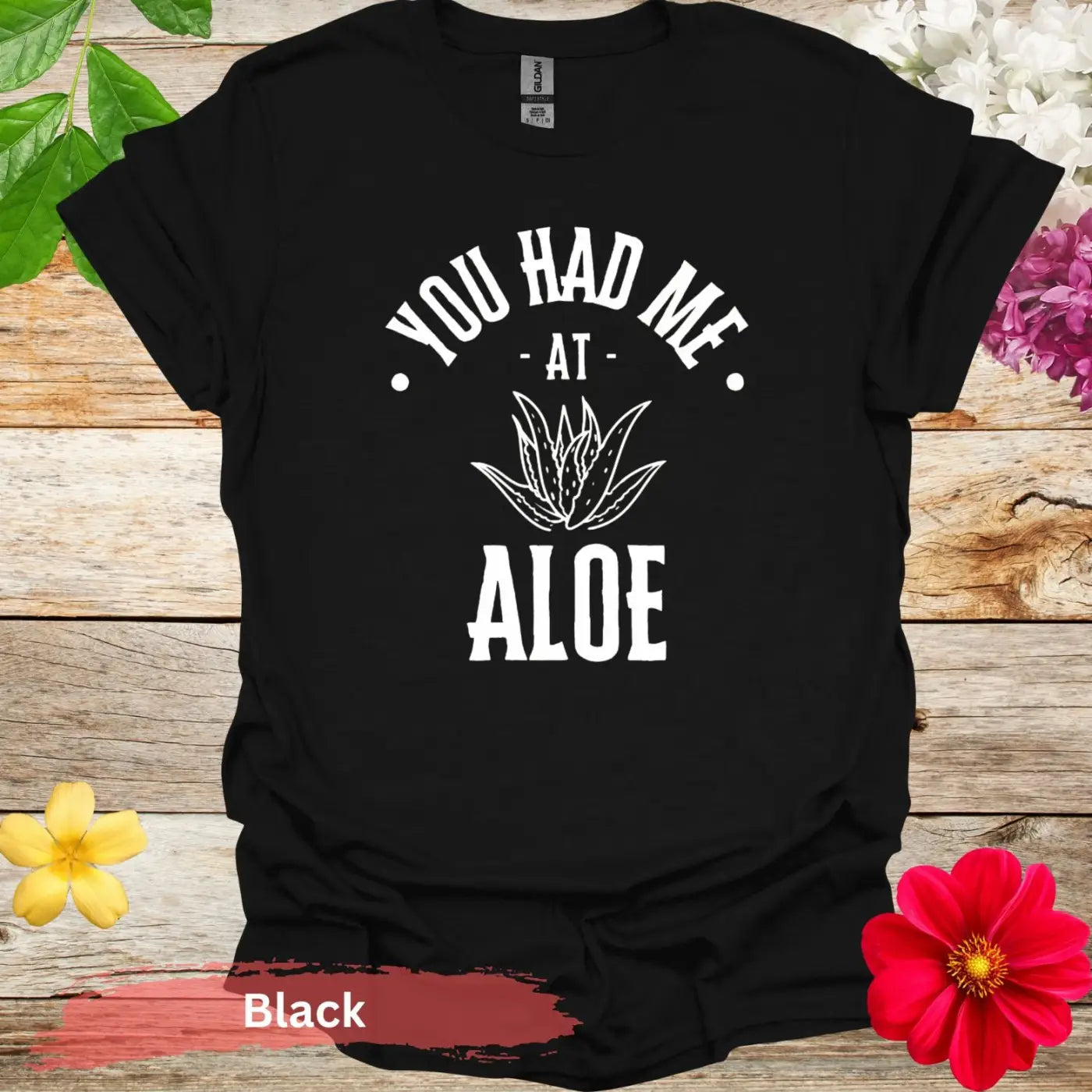 You Had Me At Aloe Graphic T-shirt - S / Black - Physical Item