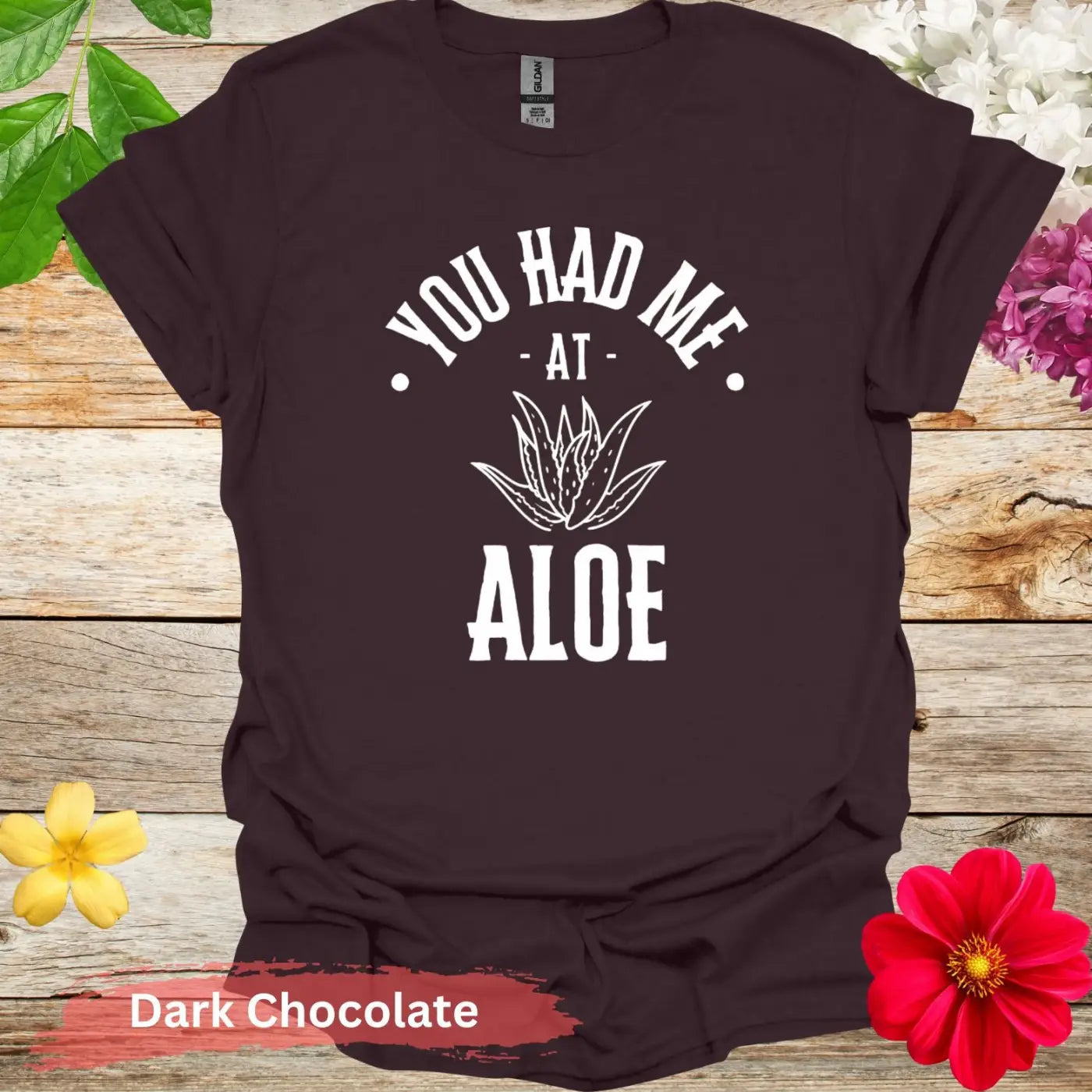 You Had Me At Aloe Graphic T-shirt - S / Dark Chocolate - Physical Item