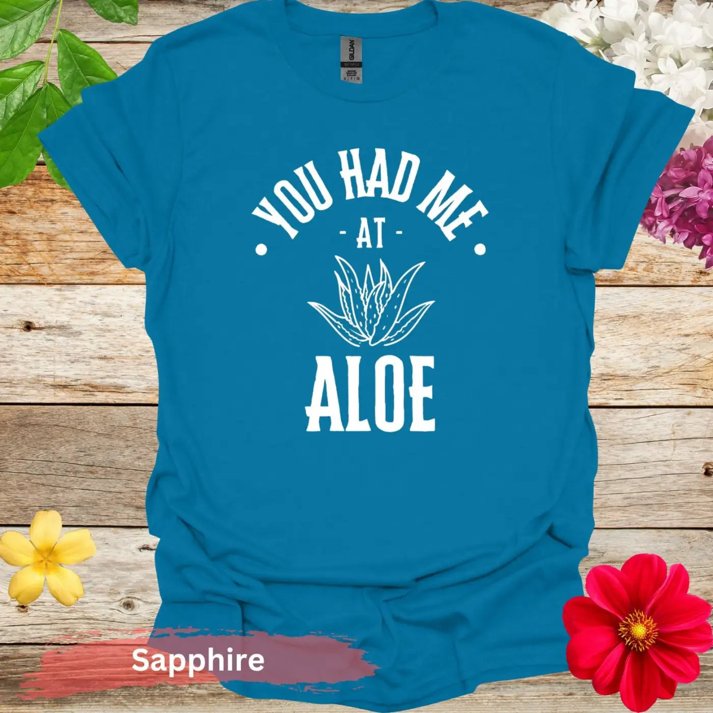 You Had Me At Aloe Graphic T-shirt - S / Sapphire - Physical Item