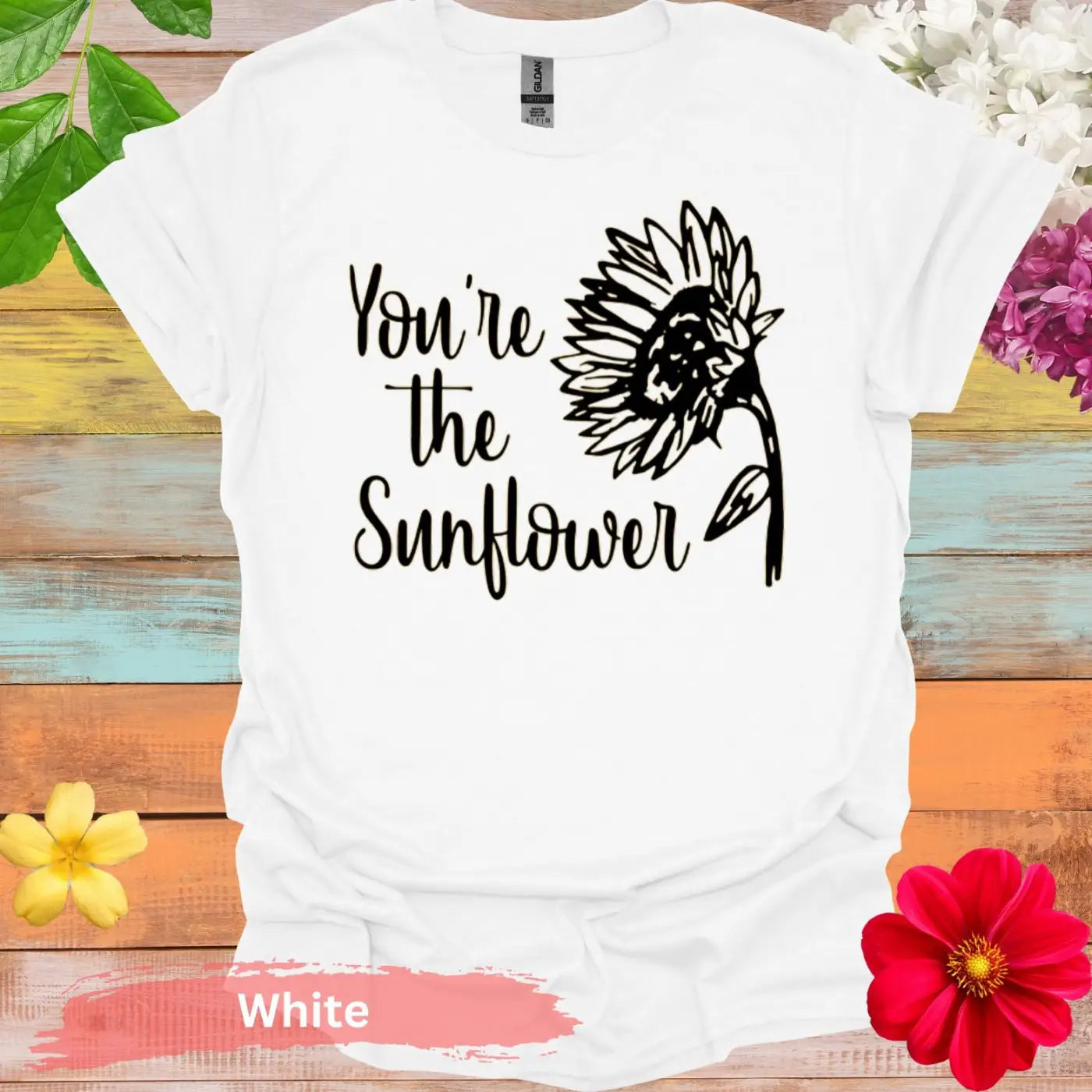 You’re the Sunflower Floral Graphic T-shirt - S / White - Physical Item